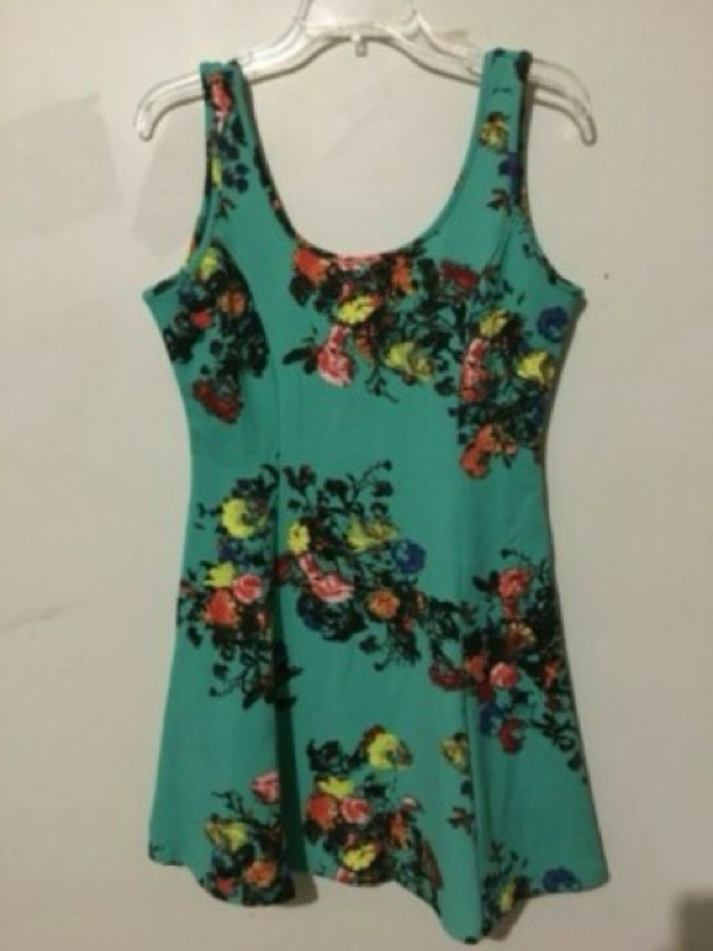 Teal Floral Fit and Flare Dress by Ambiance Apparel sz M